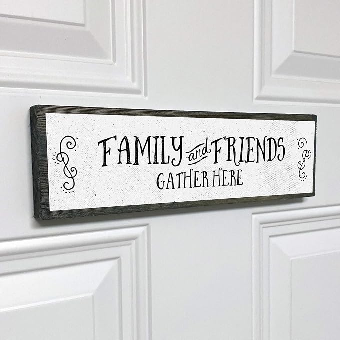 Kitchen Wood Signs (Medium - Wood And Metal, Family And Friends Gather Here) - Image 8