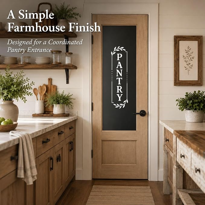 Pantry Door Farmhouse Vinyl Decal: White 5 x 18 Inches | Vertical White Pantry Lettering For Glass Doors With Waterproof Removable No Residue Vinyl - Image 3