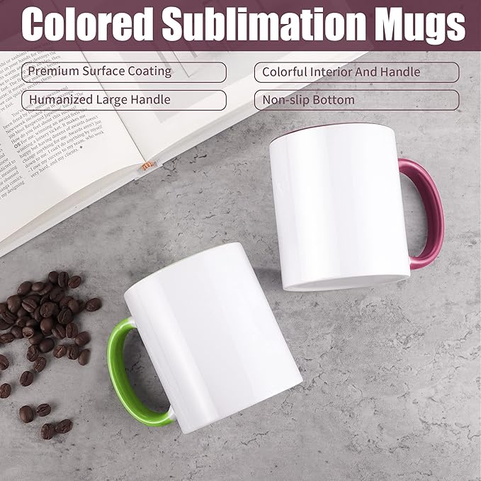 TANGLONG 11oz Sublimation coffee Mugs Set of 12-6 Assorted Colors-with Box | Sublimation Blank Ceramic with Box for for Home and Kitchen,office, juice, milk, smoothies,gifts - Image 3