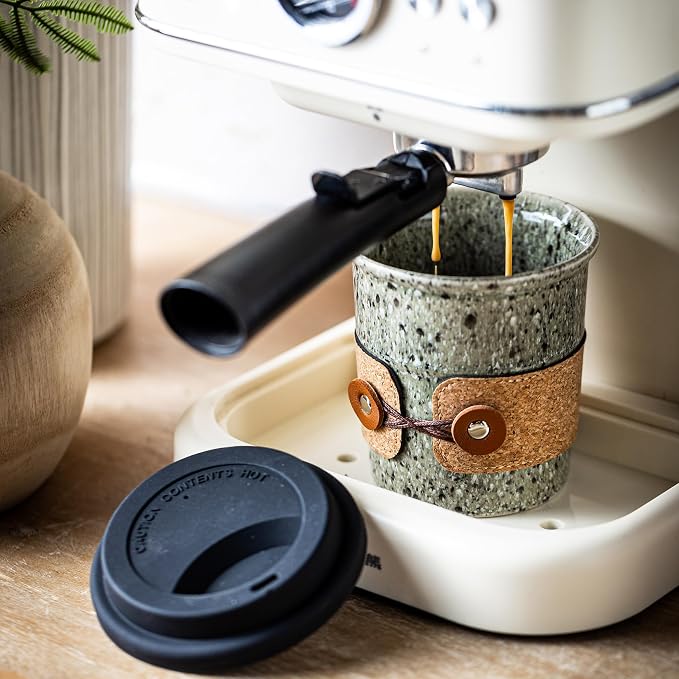 Ceramic Travel Coffee Mug with Lid, Large To Go Coffee Tumbler | Spill Proof Coffee Cup, Microwave and Dishwasher Safe, Large Porcelain Tea Mug with Lid, Coffee Gifts for Men & Women, 13.5oz - Image 4