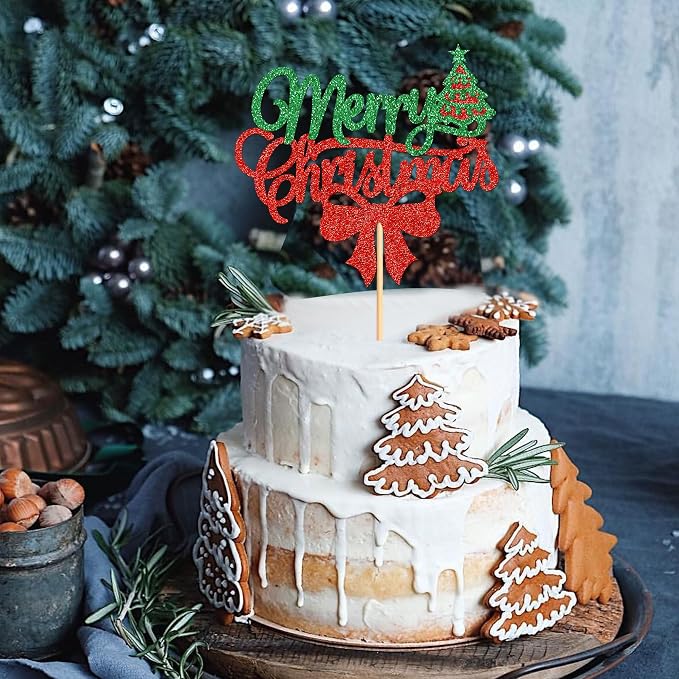 1PCS Christmas Cake Topper Selection - Paper Cupcake & Birthday Party Cake Decoration Supplies - Image 3