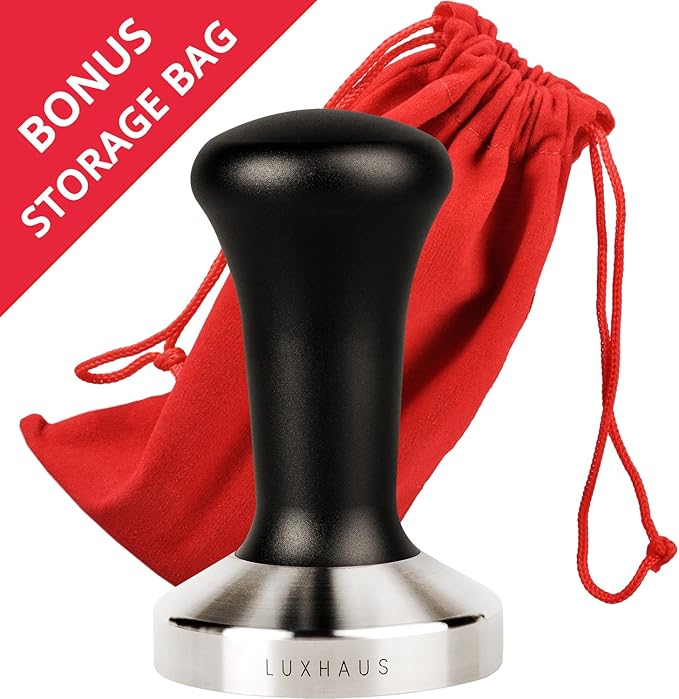 LuxHaus 53mm Espresso Tamper - Premium Barista Coffee Tamper with 100% Flat Stainless Steel Base