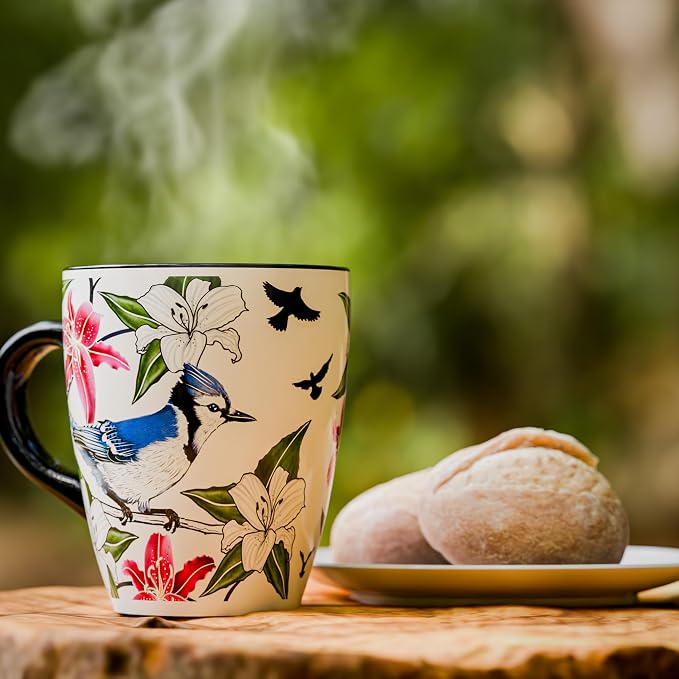 Color Changing Bird Coffee Mug 12oz – Heat Sensitive Ceramic Cup with Floral Reveal – Gifts for Bird Lovers, Unique Coffee Mugs for Women, Christmas Holiday Gift, Perfect for Coffee, Tea or Cocoa - Image 3