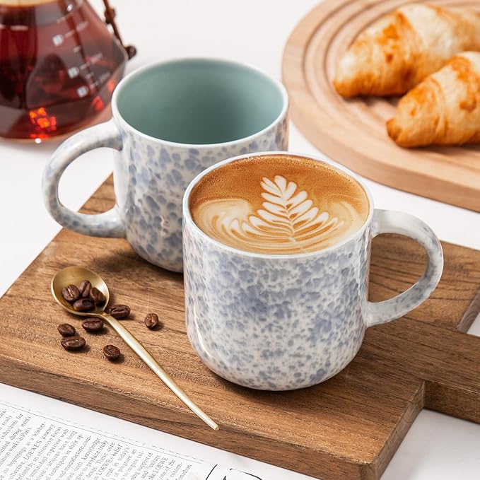 MONITO 12 OZ Coffee Mugs Set of 4, Ceramic Coffee Mugs,Modern Coffee Mugs Set with handle for Tea/Latte/Cappuccino/Milk/Cocoa. (BLUE, 4 Count（Pack of 1) - Image 8
