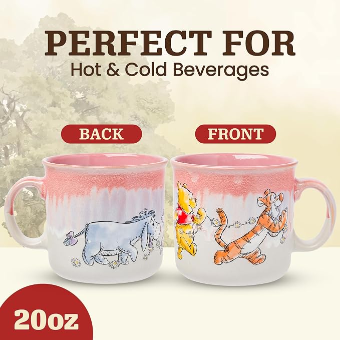 Silver Buffalo Disney Winnie the Pooh, Reactive Glaze Camper Mug, 20oz | Piglet, Tigger, Eeyore, Ceramic, 0.59 Liters - Image 2