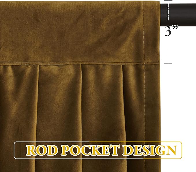 Fall Decor Valance Curtains Gold Brown W39 inches, 1 Panel | Luxury Waterfall Half Window Curtain Tiers, Soft Thick Velvet Fabric, Window Curtain Valance for Kitchen, Bathroom - Image 4