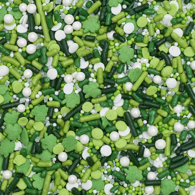 DecoPac St. Patrick's Day Fusion Mix Sprinkles, 26oz, Green, White Candy Sprinkles in Handheld Container, Edible Decorations For Celebration Cakes, Cupcakes, Cookies and Donuts - Image 2