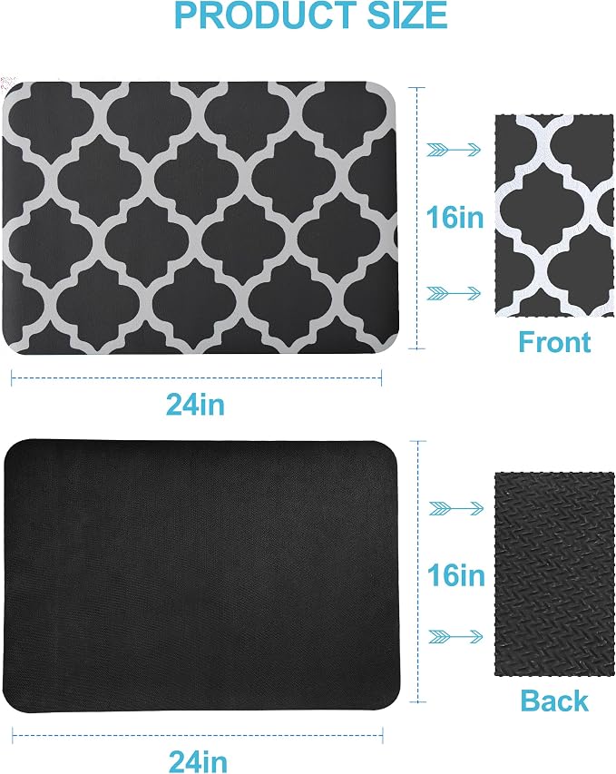 Dish Drying Mat for Kitchen Counter, 16"x24" Rubber Backed (Gray Trellis) | Hide Stain Anti Absorbent for Kitchen Counter, Non-slip Drying Mat for Coffee Machine Dish Rack - Image 7