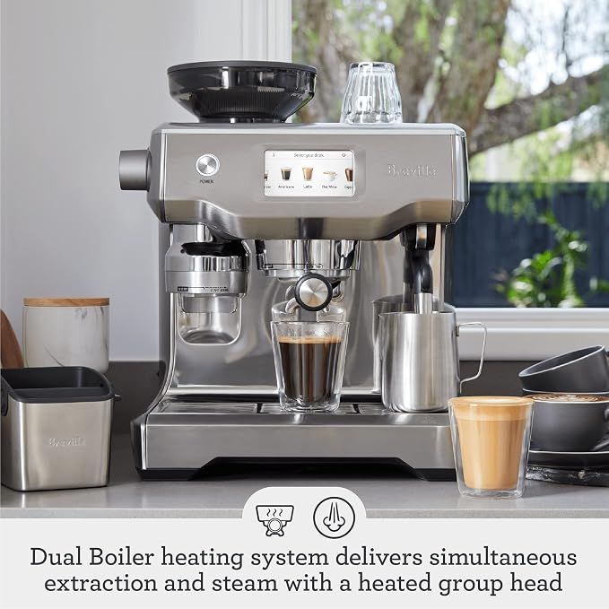 Breville BES990BSS Oracle Touch Espresso Machine, Brushed Stainless Steel | Automatically brew barista-quality espresso, lattes and cappuccinos at home with this coffee maker with built-in grinder - Image 2