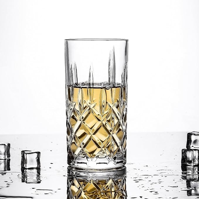 Highball Glasses Collins Tall Beverage Set of 6, 14 Ounce Cups Glassware for Drinks, Water, Beer, Soda - Image 6