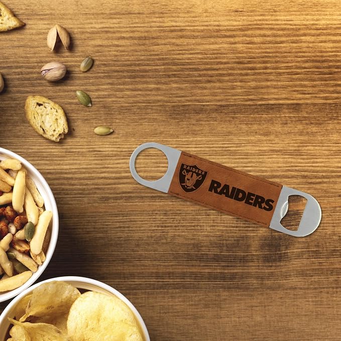 Rico Industries NFL Laser Engraved Bar Blade Faux Leather Laser Engraved Bar Blade - Great Beverage Accessory for Game Day - Image 3