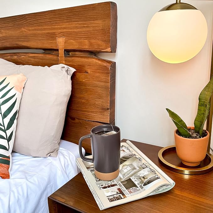 Mora Ceramics Large Tea Mug with Loose Leaf Infuser and Ceramic Lid, 18 oz, Portable, Microwave, Dishwasher Safe, Tall Coffee Cup - Rustic Matte Ceramic Glaze, Modern Herbal Tea Strainer, Nightwaves - Image 5