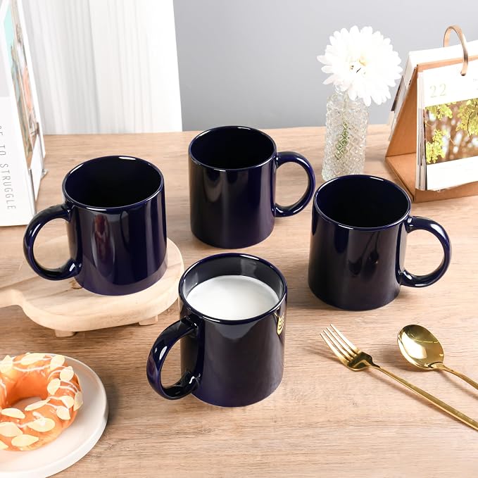 BYCNZB 22oz Super Large Ceramic Coffee Mugs Large Handles Set of 4 (Cobalto) - Image 6