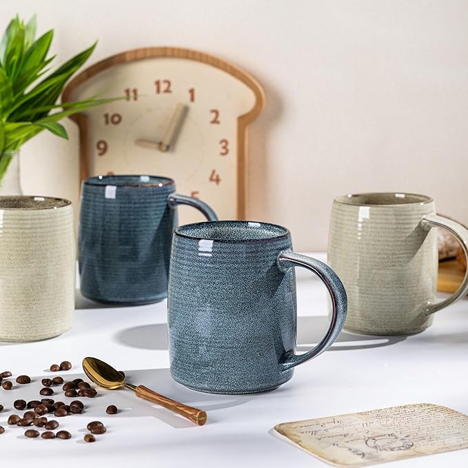 GBhome Large Ceramic Coffee Mugs Set of 6, 18oz Handmade Stoneware Coffee Mugs Set for Latte/Cappuccino/Hot Cocoa, Dishwasher & Microwave Safe, Multi-Color - Image 6