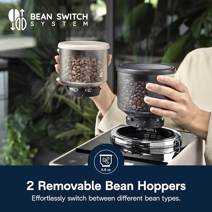 De'Longhi Rivelia Automatic Espresso Machine, Grinder, Milk Frother, Beige | #1 Worldwide Espresso Machine Maker, Removable Bean Hoppers, 18 One-Touch Recipes, Milk Frother, 4 Unique Colors - Image 5