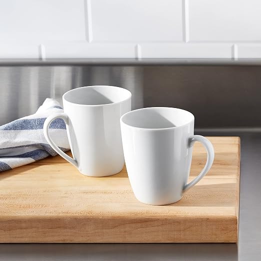 Amazon Basics Porcelain Heat Resistant Coffee Mugs, Microwave and Oven Safe, 12 oz, White, 12 Count - Image 5