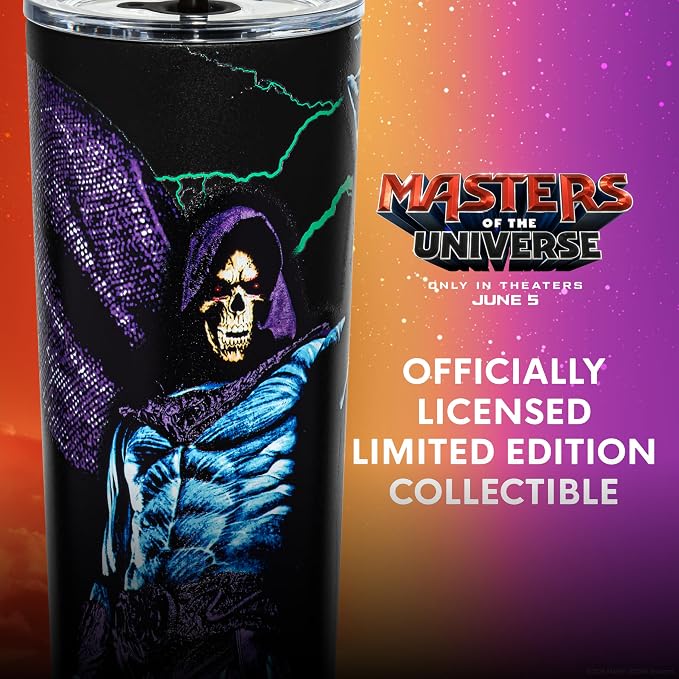 Dragon Glassware x Masters of the Universe Tumbler (MOTU), 24 oz - Skeletor | Vacuum Insulated Stainless Steel Tumbler with Straw & Lid; With Straw Topper; Official Masters of the Universe 2026 Movie Cup - Image 5