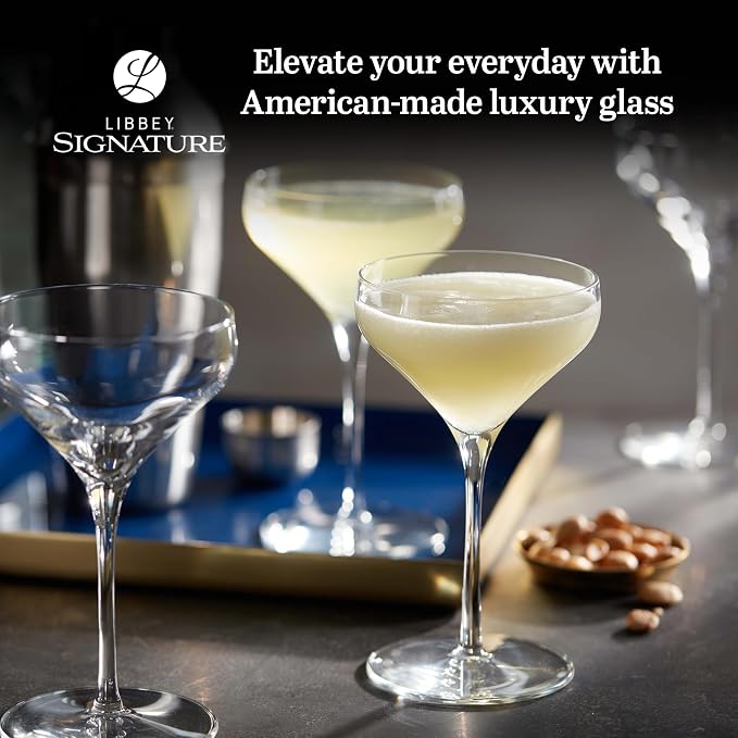 Libbey Signature Coupe Glasses Set of 4, Timeless Cocktail Glasses for Drinks and Desserts, Bar Glassware for All Occasions - Image 2