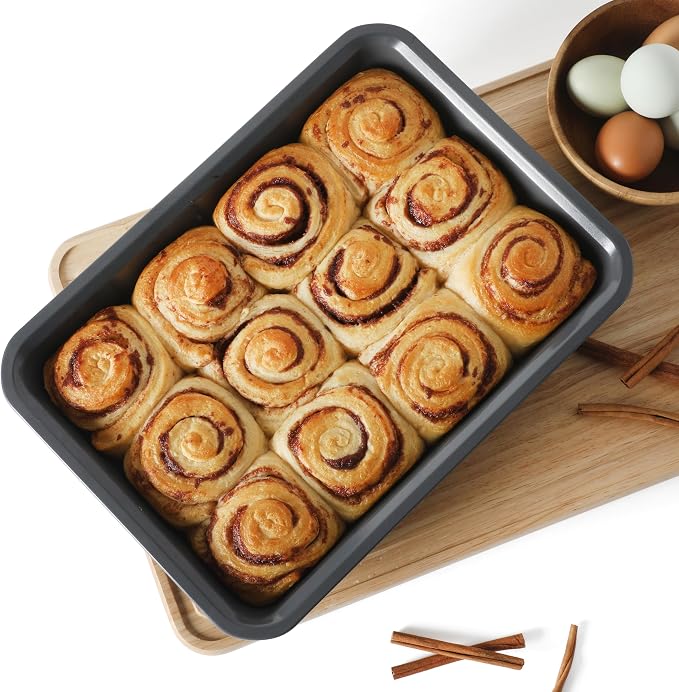 Calphalon Legacy Bake Pan, 13x9 Inch Baking Pan PFA Free Nonstick Heavy Gauge Steel Bakeware for Even Heating, Oven Safe Squre Pan for Cakes, Brownies, Roasting, Everyday Kitchen Use - Image 2