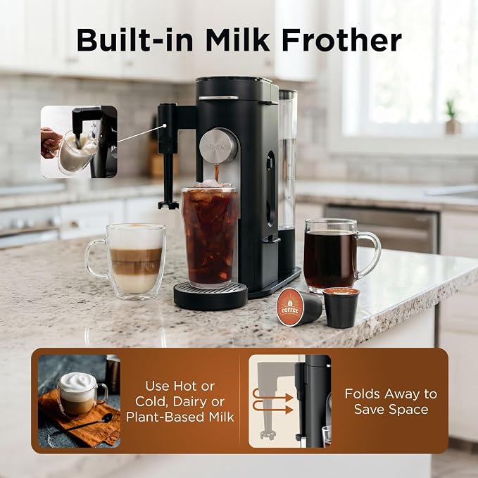Ninja Single Serve Coffee Maker - Combo Machine, K-Cup Pods and Grounds | 4 Styles of Brewing, up to 24 Oz Cup Sizes, 56 Oz Removable Reservoir, Black, PB051 - Image 6