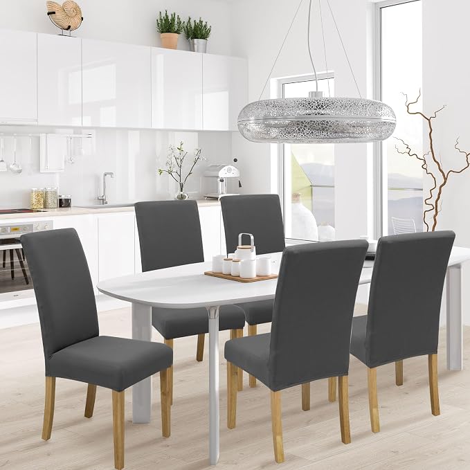 Dining Chair Covers, Stretch Seat Covers, Washable Furniture Protector | 4 Pack, Washable, Stretch Fit, Soft, Non Slip, Dining Chair Covers, Seat Protector, Furniture Cover,Easy Clean - Image 2