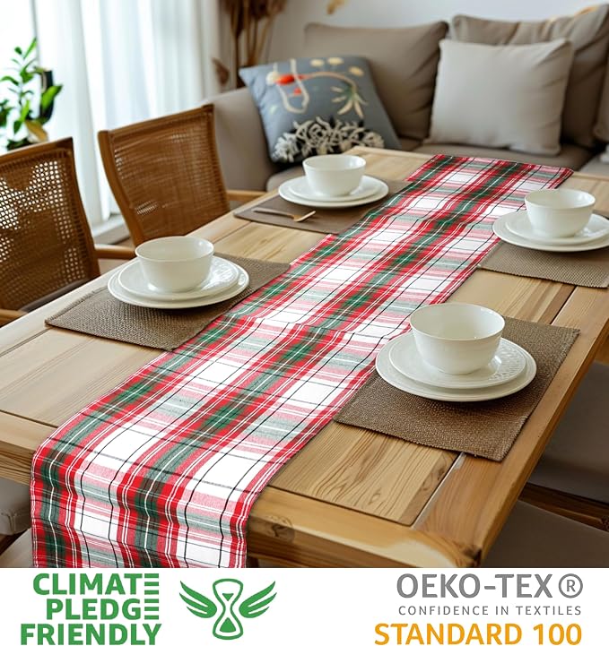 Urban Villa Table Runner Cotton Heavier Quality 14x72 Christ Check - Image 2