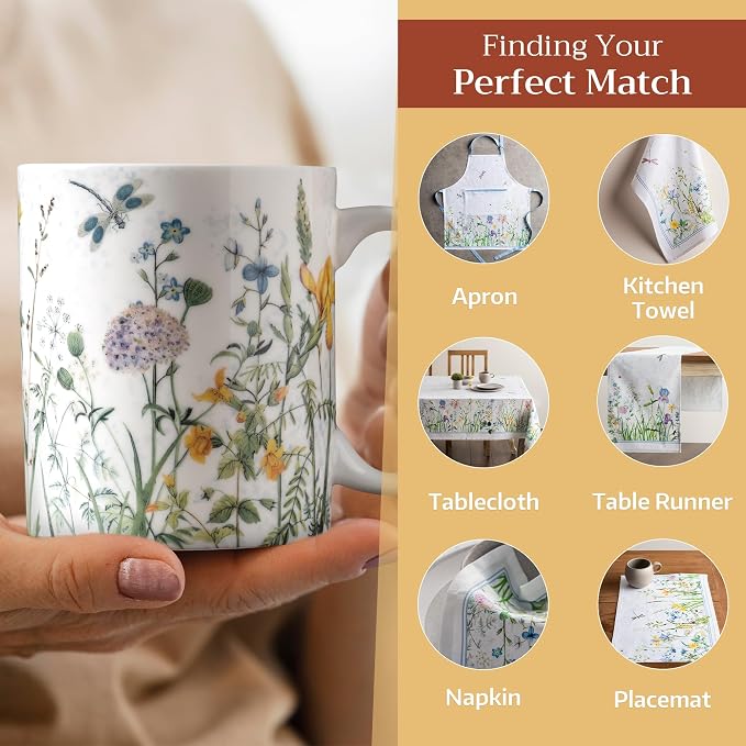 Maison d' Hermine Coffee Mug with Handles Tea Cups (12 Ounce, Pack of 1) | Fine Bone China Coffee Mugs for Hot Beverages Cappuccino Latte Home Restaurant Hotel Spring Summer -Fleurs De Mai - Floral - Image 6