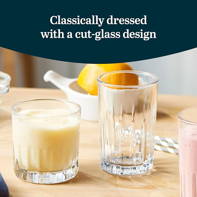Libbey Brockton Tumbler, Juice and Glasses Drinking Set, Clear, Classic Cut Glass Cups Set of 24, Elegant Dishwasher Safe Barware Glasses for Everyday Use - Image 4