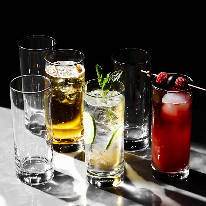LEMONSODA Premium Highball 12oz/15oz Glass Sets - Elegant Tom Collins Glasses - Tall Water Drinking Glasses - Bar Glassware for Mojito, Whiskey, Cocktail (Bundle, Set of 12) - Image 6