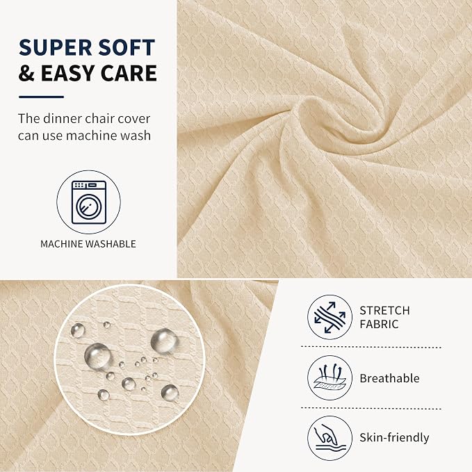 BIETYONE Waterproof Dining Chair Covers, Stretch Seat Protector, Washable | 4 Pack, Waterproof, Spill Resistant, Washable, Stretch Fit, Easy Clean Chair Protector - Image 7