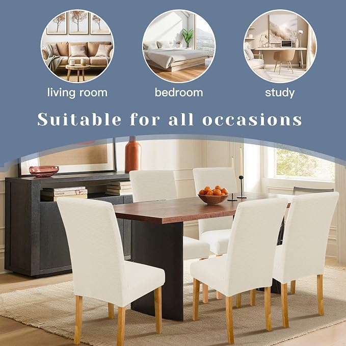 BIETYONE Waterproof Dining Chair Covers, Stretch Seat Protector, Washable | 8 Pack, Waterproof, Stretch Fit, Washable, Spill Resistant, Soft, Dining Chair Covers, Seat Protector - Image 7