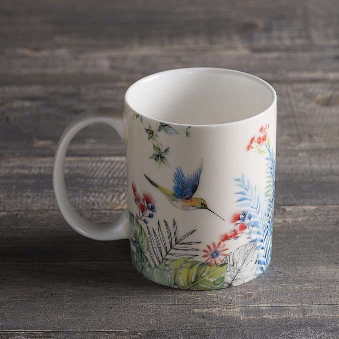 Maison d' Hermine Coffee Mug with Handles Tea Cups (12 Ounce, Pack of 1) | Fine Bone China Coffee Mugs for Hot Beverages Cappuccino Latte Home Restaurant Hotel Spring Summer -Tropiques - Colibris - Image 8