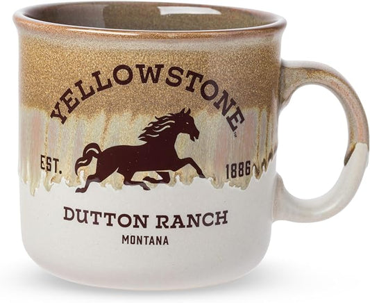 Silver Buffalo Yellowstone Dutton Ranch, Reactive Glaze Camper Mug, 20oz | Montana, Ceramic, 0.59 Liters by SilverBuffalo