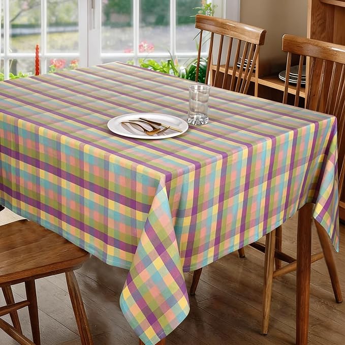 Urban Villa Tablecloth Cotton Tabletop 52x70 (4-6 Seats) Easter Checks by CottonTrends