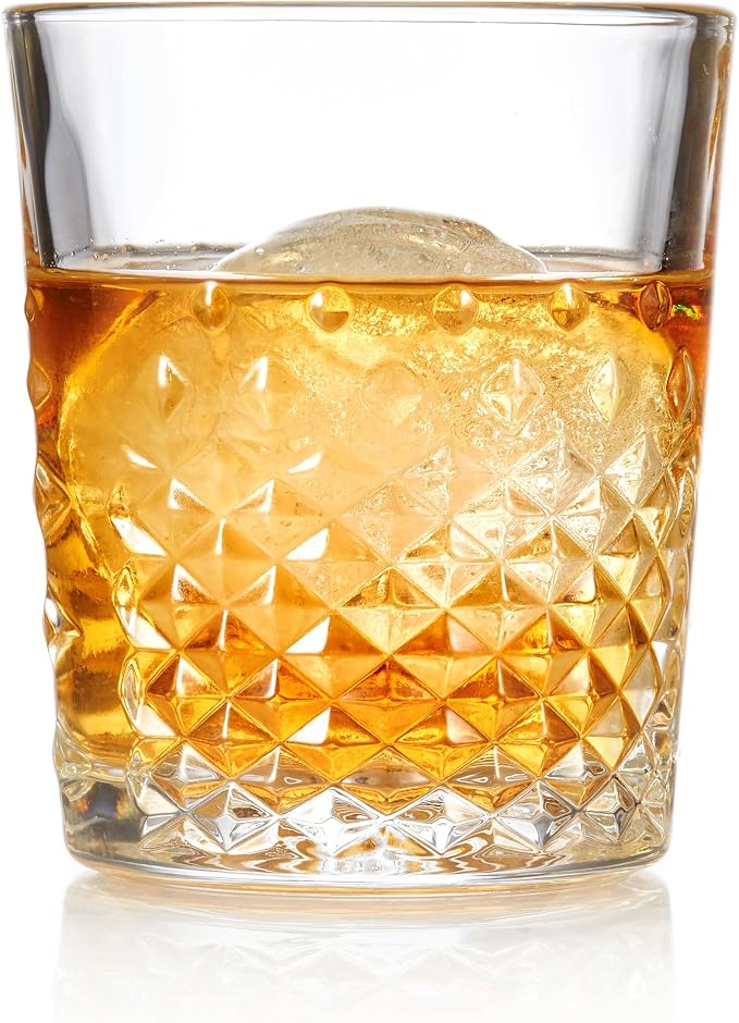 Libbey Carats Double Old Fashioned Glasses, 12 Oz Faceted Whiskey Drinking Glasses, Dishwasher Safe Rocks Glass Set for Spirits, Cocktails - Image 2