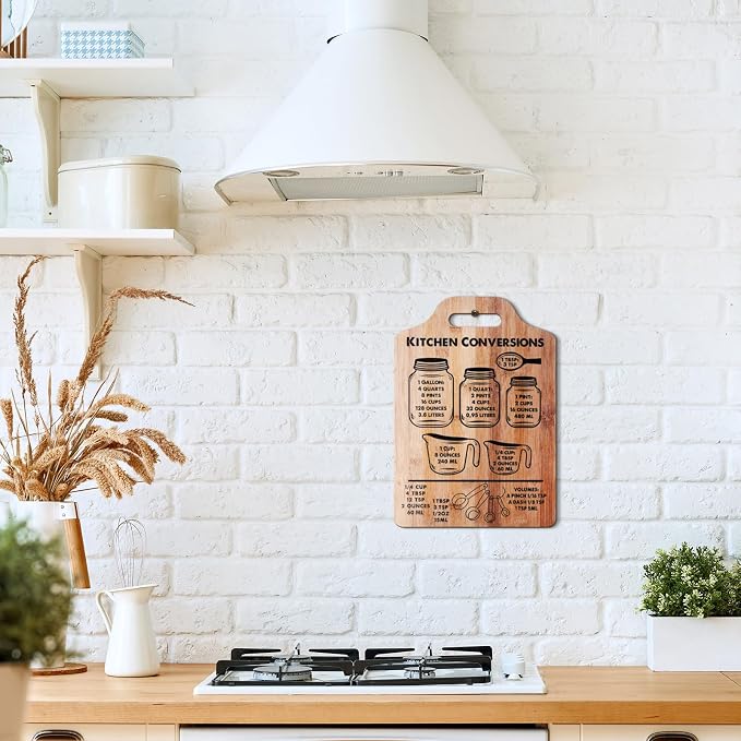 Rustic Kitchen Conversion Chart Wooden Wall Art Decor Measurements Conversion Chart Decorative Sign Kitchen Cooking Gadgets Baking Cooking Gifts for Women, 11.81 Inch - Image 6