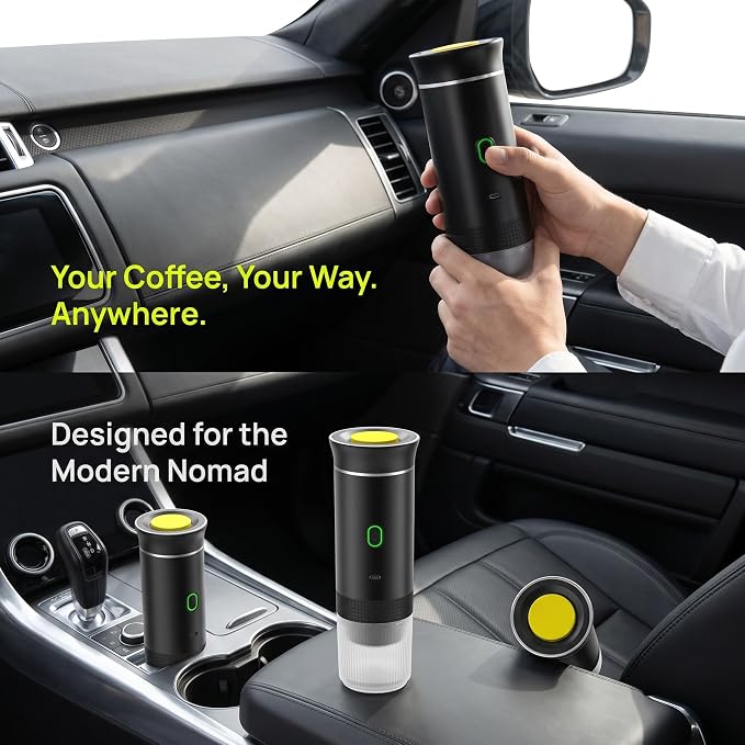 Portable Espresso Maker, Portable Coffee Maker, Mini Coffee Machine Hot & Cold Extraction with 150Ml Cup for Car Home Travel RV Hiking 3 In 1 - Image 3