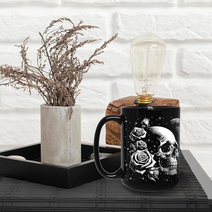 Skull Mug 15oz Goth Gift for Women - Christmas Mugs Witch Gifts for Women Skull Gifts for Men Unique - Gothic Coffee Mug - Witch, Goth Decor Christmas Cup With Skulls Cup Gothic Gift for Men, Dad, Mom - Image 7