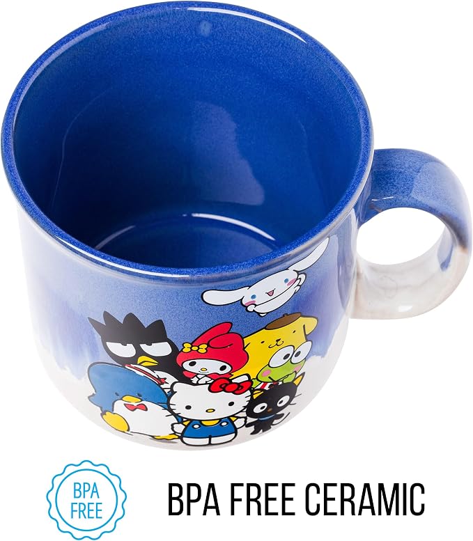 Silver Buffalo Sanrio Hello Kitty and Friends, Ceramic Camper Mug, 20oz | Chococat, Tuxedo Sam, Badtz-Maru and My Melody, Cinnamoroll Reactive Glaze, Pompompurin, Keroppi, 0.59 Liters - Image 7