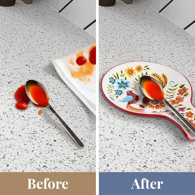Bico Red Spring Bird Spoon Rest for Stove Top, Ceramic Spoon Holder for Kitchen Counter, Easy to Clean Coffee Spoon Rest Dishwasher Safe, Kitchen Cooking Utensil Rest for Ladles Spatula - Image 5