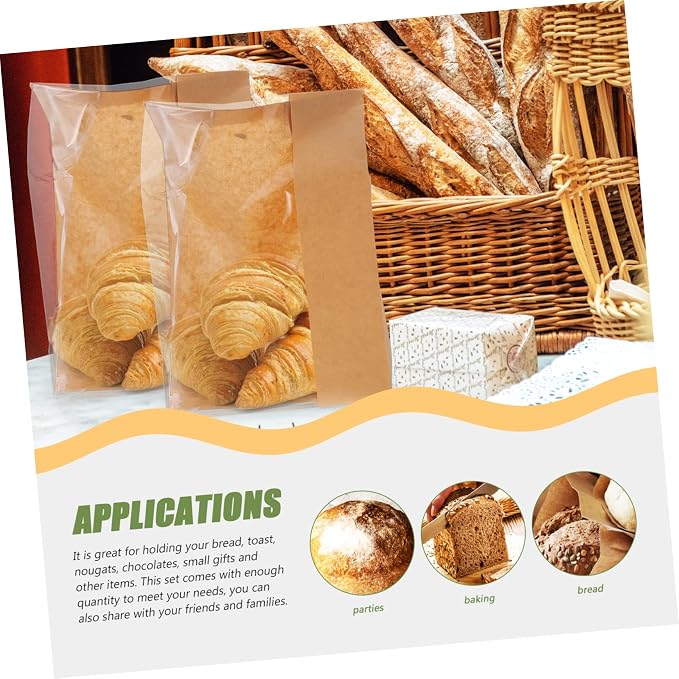 50pcs Kraft Paper Dessert Bags Paper Pouches for Packaging Baked Goods Packaging Supplies - Image 8