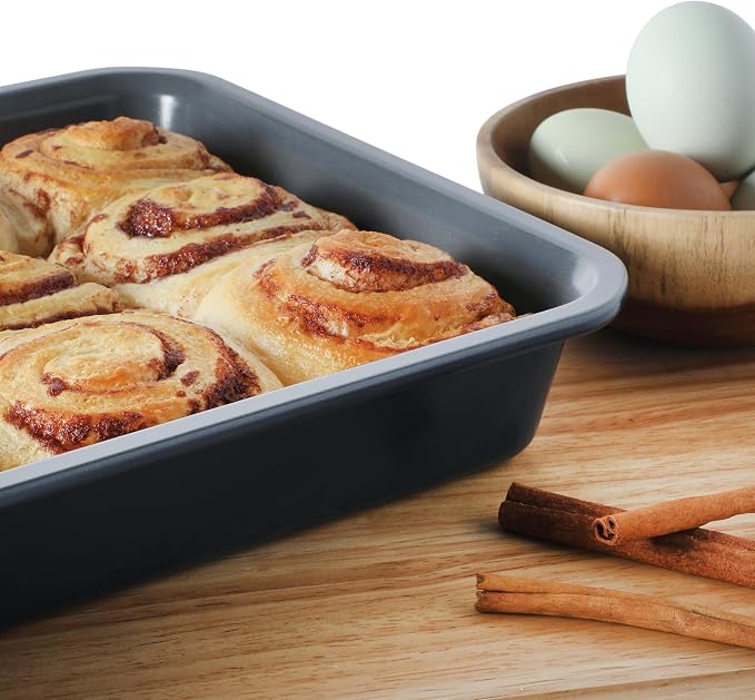 Calphalon Legacy Bake Pan, 13x9 Inch Baking Pan PFA Free Nonstick Heavy Gauge Steel Bakeware for Even Heating, Oven Safe Squre Pan for Cakes, Brownies, Roasting, Everyday Kitchen Use - Image 3