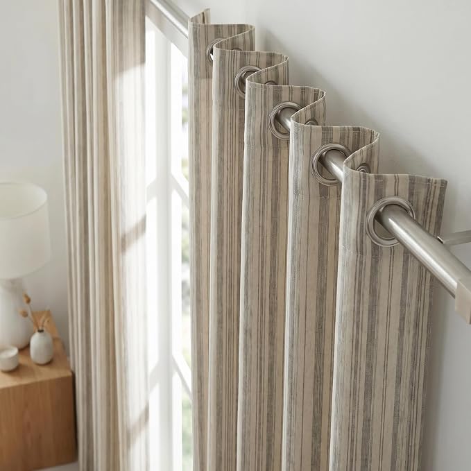 Urban Villa Cotton Grommet Curtains 52x96 (2 Panels) Curtis Stripes - Image 7
