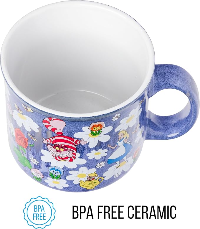 Silver Buffalo Disney Alice in Wonderland Ombre, Ceramic Camper Mug, 20oz | Cheshire Cat, Reactive Glaze, White Rabbit, Dormouse, Dinah, Mad Hare, Mad Hatter, 0.59 Liters - Image 6