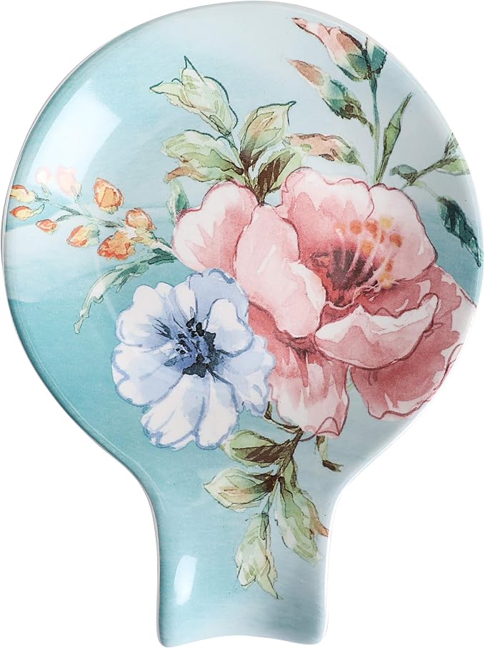 Bico Margret's Garden Spoon Rest for Stove Top, Ceramic Spoon Holder for Kitchen Counter, Easy to Clean Coffee Spoon Rest Dishwasher Safe, Kitchen Cooking Utensil Rest for Ladles Spatula - Image 3