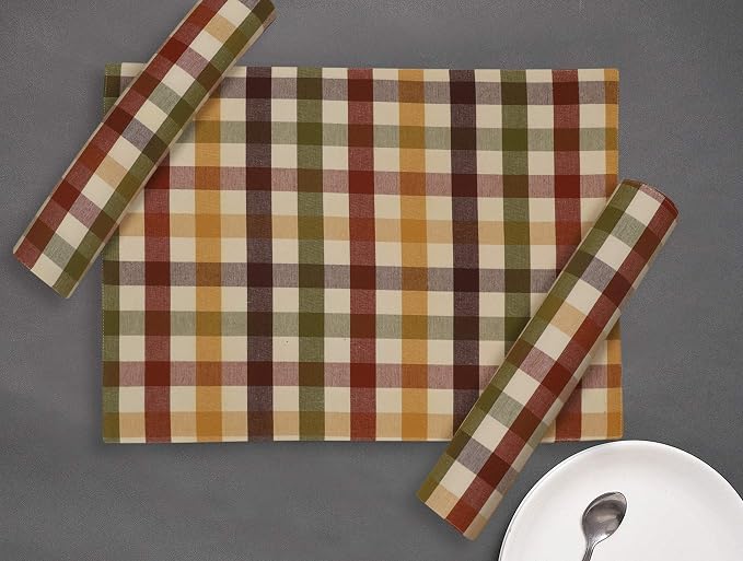 Urban Villa Two Tone Placemat Cotton Tablemat 14x20 (Set of 6) Harvest - Image 6