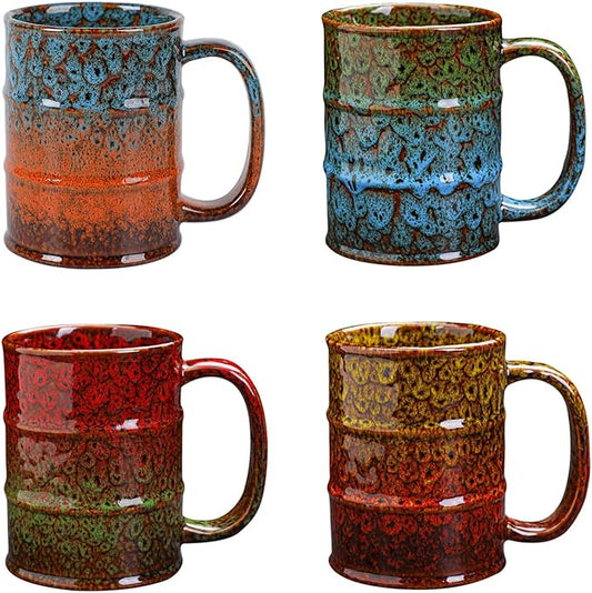 Coffee Mug,20 Oz Coffee Cups Ceramic Tea Cup Large Coffee Mug for Office and Home - Dishwasher and Microwave Safe Novelty Coffee Mug(4,Multicolour-4pcs) by LGQ