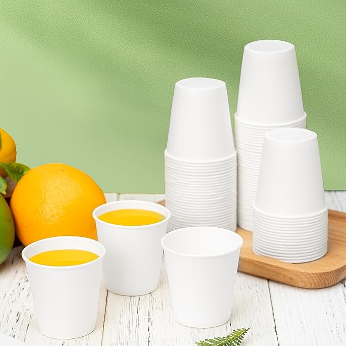 RACETOP [100 Pack] 3 oz Bathroom Paper Cups, Disposable Paper Cups, Mouthwash Cups, Paper Coffee Cups, Ideal for Bathroom