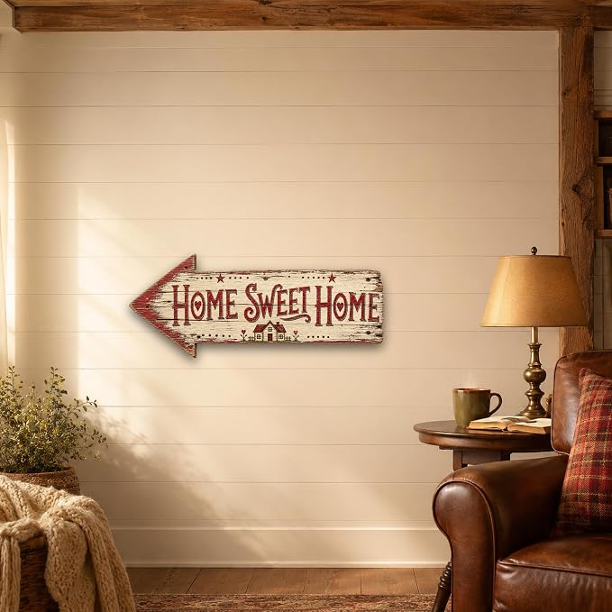 Home Sweet Home Left-Pointing Arrow Sign | barnwood look, rustic, durable print, ready to hang - Image 5