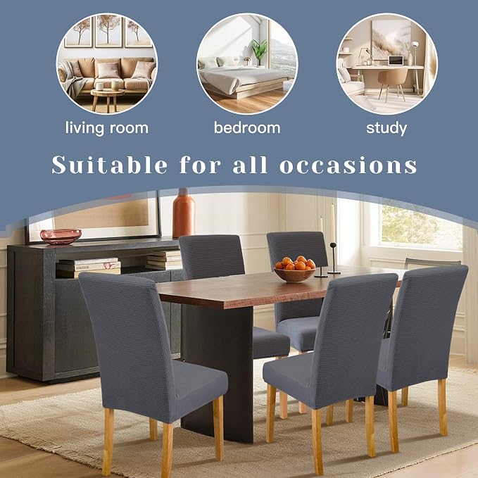 BIETYONE Waterproof Dining Chair Covers, Stretch Seat Protector, Washable | 4 Pack, Waterproof, Spill Resistant, Washable, Stretch Fit, Easy Clean Chair Protector - Image 7
